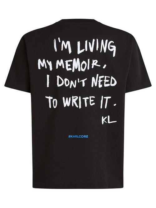 T-shirt nera in cotone Karl Lagerfeld jeans | A4M17027999